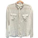 HOPE STHLM White Gauzy Classic Coastal Basic Button Down Shirt Small Photo 8
