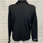 Tiara International  Cardigan Vintage 90's Embroidered Black with Velvet Trim-S Photo 2