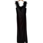 Alex Evenings NEW  Fur Trimmed Off the Shoulder Gown Black Gala Party Size 14 Photo 2