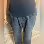 Indigo Blue  Maternity Denim Jeans Pregnancy Stretch FIt Size L Photo 1