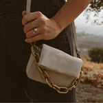 Free People Charlie Chain Crossbody in taupe suede leather Photo 0