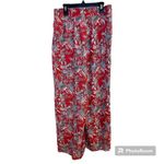 Loft Ann Taylor  Orange Floral Print Wide Leg Pants Size Small Photo 1