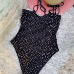 Romwe Like New Women’s Polka Dot High-Leg One Piece Swimsuit Bathing Suit Photo 7