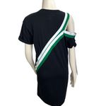 Current/Elliott Black The Silt Stripe Tee Crew Neck Cotton Shift Mini Dress Photo 2