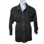 Free People Bo Denim Mini Dress Black M Vintage Western 90s Photo 4