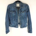ZARA  Trafaluc Womens Denim Jacket Distressed Retro Trucker Medium Wash XS Photo 0