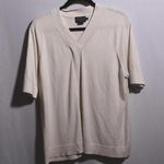 Pendleton Silk Blend Cream V Neck Off White Blouse Cream Top XL P Business Shirt Photo 0
