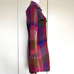 Theory  Rainbow Plaid Collared Shirt Dress Size 4 100% Cotton Photo 5