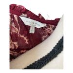 Lucky Brand Border Print Maroon Red Peasant Floral Pattern Dress Size S Photo 6