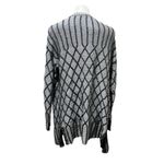 Women's Black & White Diamond Knit Cardigan Sweater Size Standard L Size L Photo 1