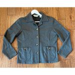 Orvis  grey button front collared cardigan shacket small Photo 1
