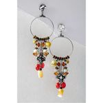 Free People  Lola Hoops in Silver Multi NWT Dangles Charms Cross Bohemian Boho Photo 2