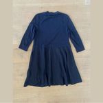 COS navy blue long sleeve tiered layered sheath dress Photo 4
