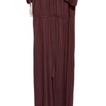 GB Off Shoulder Jumpsuit XL Wine Elastic Waist Casual Romper Photo 0