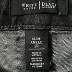 White House | Black Market Black Straight Leg Jeans with Rhinestone Wave Detail Embellished Back Pockets Photo 11