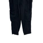 Free People  Feelin' Good Pants Linen Blend‎ Utility Cargo Black Size Small Photo 5