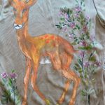 Deer Painted Vintage Shirt Tan Size M Photo 6