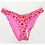 AQUA Printed Bikini Bottom Swimwear Beach Shells in Pink Size Large NEW Photo 1