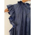 The Pants Store  M Blue Drop Waist Snakeskin Print Sleeveless Smocked Dress Navy Photo 4