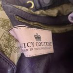 Juicy Couture Vintage 100% Silk Chiffon Ruffle Leather purple  DayDreamer Bow Bag Photo 9