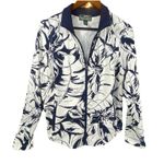 Ralph Lauren Lauren  Full Zip Knit Jacket Large Women‎ Palm Print Country Club Photo 0