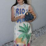 Farm Rio Mesh Logo Midi Dress XS Photo 1