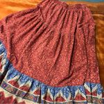 Vintage Roper Western Bohemian Patterned tiered maxi skirt Made USA small red Blue Photo 10