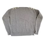 Max Mara Ribbed Knit Wool Cashmere Boat Neck Sweater Gold Buttons Beige Size S Photo 7