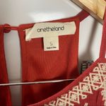 One the Land Embroidered Woven Tank Sleeveless Dress cutout tie back Size Small Red Photo 4