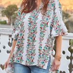 Matilda Jane  Our Atlas Top Floral Button Up Boho Cottage Hi Low Hem Size Large Photo 2