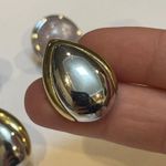 Monet Signed Lot Of 2  Earrings Pierced 1 Two Tone / 1 Purple & Silver Tone Photo 6