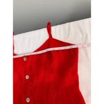 Cynthia Rowley Cynthia‎ Rowley Red Button Front Spaghetti Straps Linen Summer Mini Dress US 8 Photo 7