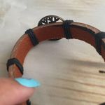 Unisex Genuine Leather Black Bracelet decorated with Tree of Life Photo 6