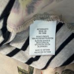 Metaphor  Women's One-Sided Floral Stripe Beige Shirt Sz Large Casual Summer Photo 5