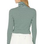Levi's NWT Women’s Large Green & White Striped Turtleneck Cropped Sweater Top Photo 5