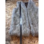 Rachel Zoe Brown tones Shaggy Boho Preppy Warm Lined Faux Fur Vest size Medium Photo 9