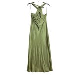 Petal and Pup  NWOT Olive Green Satin Grasie Midi Dress M US 10 Photo 3