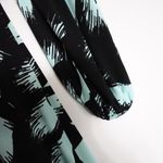 Bebe Vintage  O Jersey Printed Teal Black Long Sleeve Midi Dress Made in USA XS Photo 3