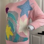 Nannell Pastel Colored Hand Knit Sweater Size Medium Pink Photo 3
