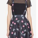 Hot Topic Kuromi Suspender Skirt With Pink Skulls Stars Print XS Whimsigoth NWT Photo 0
