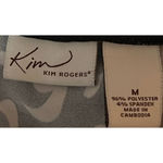 kim rogers  Women's‎ Black White Printed V-Neck 3/4 Sleeve Length Blouse Size M Photo 2