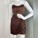 ZARA Brown Satin Corset w/Mock Wrap Attached Skirt Sold Out Size Medium Photo 1