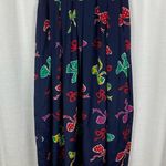 Susan Bristol Vintage Two Piece Blue&Multi Bow Print Blouse&Skirt Sz.8 Photo 1