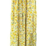 SheIn Yellow Floral Tiered Cottage Peasant Pull On A Line Maxi Skirt Size 6 Photo 0