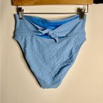 Jessica Simpson blue with back tie High-Waisted Bikini Bottom small NWOT Photo 3