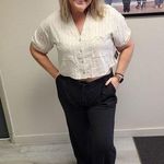 Kirious LA Chic Button Down Cropped Blouse Photo 0
