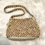Vintage Wooden Hand Beaded Boho Shoulder Bag Brown Photo 6