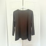 Garnet Hill Embroidered Blouse Olive Green Long Sleeve Top Size Large Photo 6