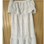 Melissa Odabash Women’s Strapless Mini Beach Coverup Dress White Crochet Sz Med Photo 1