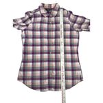 The North Face  Flannel Shirt Pink Purple Plaid Button Up Long Sleeve Medium Hike Photo 4